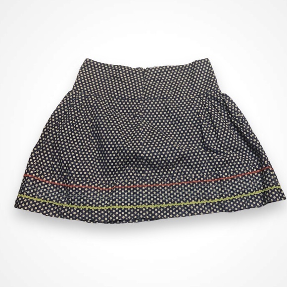 Fossil Boho Polka Dot Embroidered Trim Skirt Size 4 - Picture 4 of 5